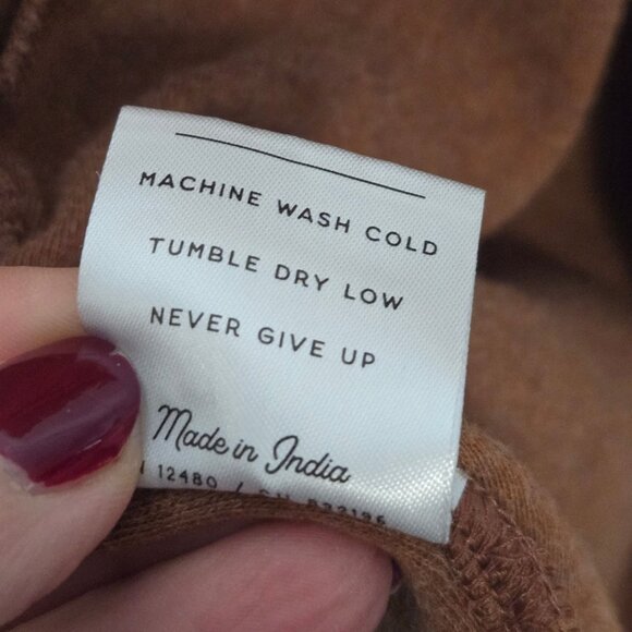 Pact Size S/M 100% Organic Cotton Open Front Airplane Cardigan Bake Clay Brown - Picture 7 of 10